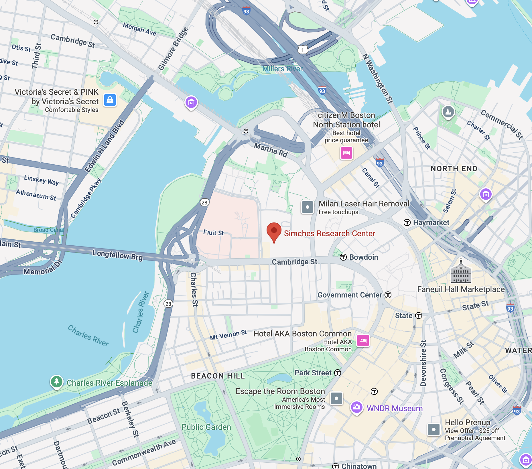 Simches location map